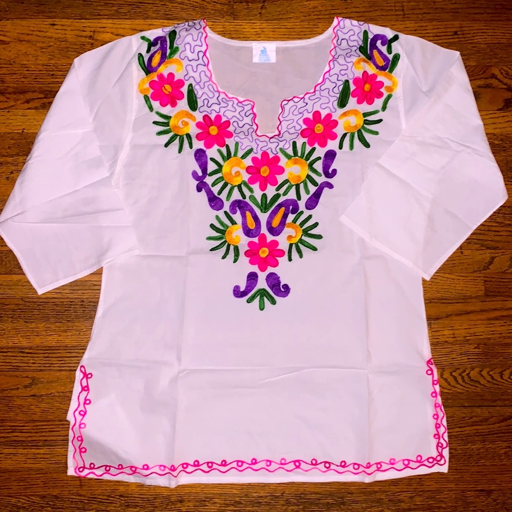 Long blusa Mexicana with 3/4 sleeve